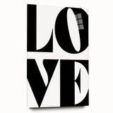 Electric Wall Art: Bold Modern Decor with Black and White Love Typography