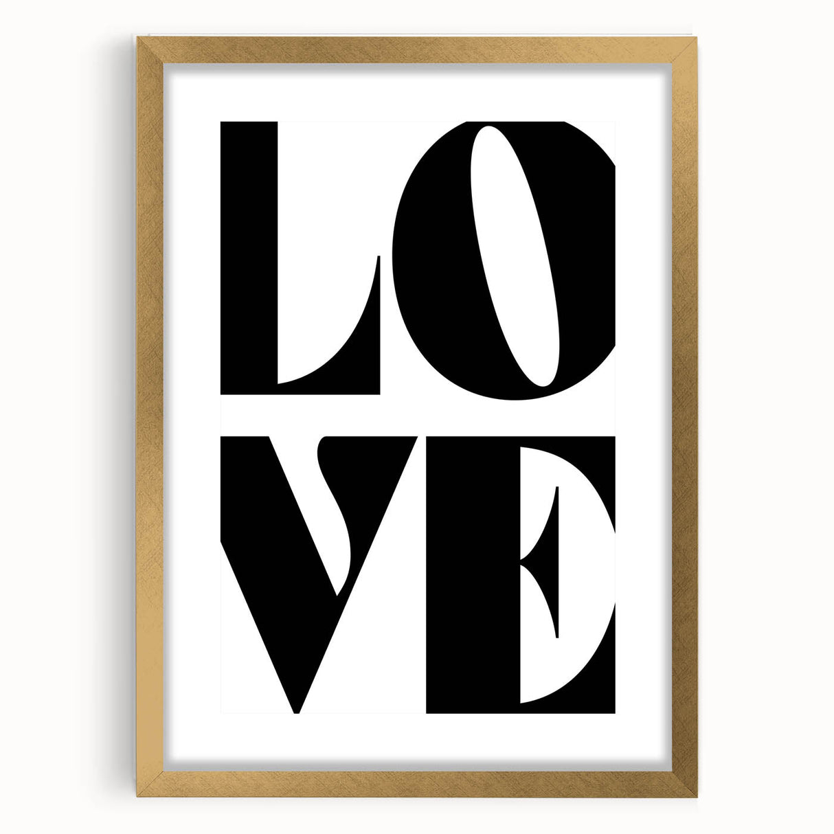 Electric Wall Art: Bold Modern Decor with Black and White Love Typography