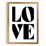 Electric Wall Art: Bold Modern Decor with Black and White Love Typography