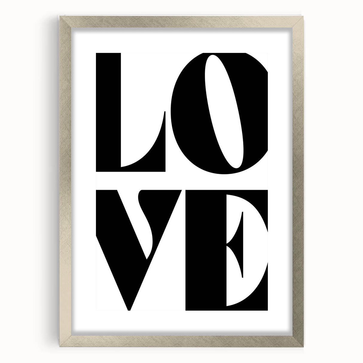 Electric Wall Art: Bold Modern Decor with Black and White Love Typography