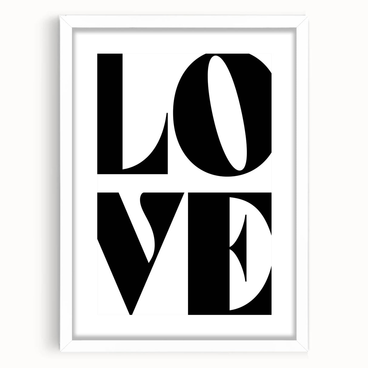 Electric Wall Art: Bold Modern Decor with Black and White Love Typography