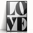 Electric Wall Art: Bold Modern Decor with Black and White Love Typography