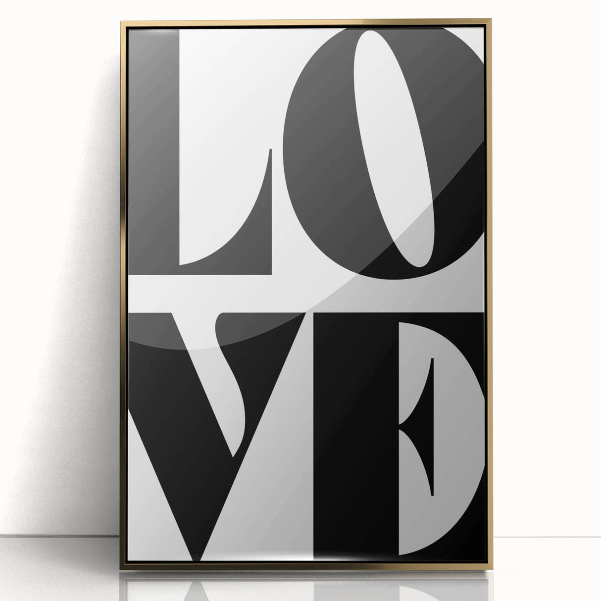 Electric Wall Art: Bold Modern Decor with Black and White Love Typography