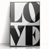 Electric Wall Art: Bold Modern Decor with Black and White Love Typography