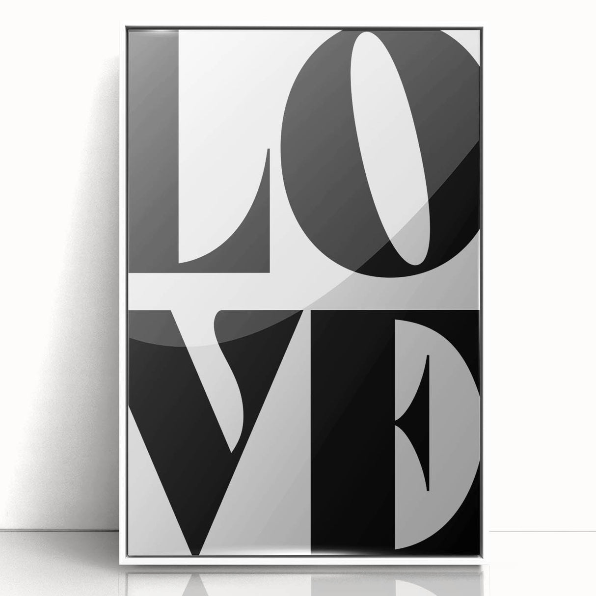Electric Wall Art: Bold Modern Decor with Black and White Love Typography