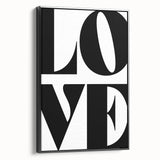 Electric Wall Art: Bold Modern Decor with Black and White Love Typography