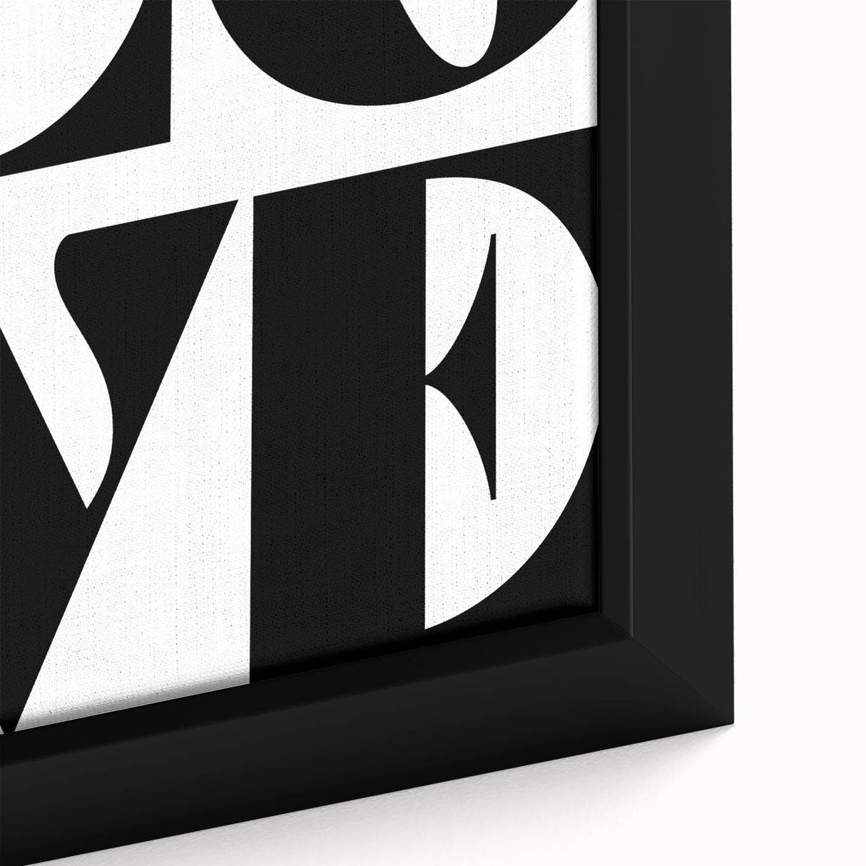 Electric Wall Art: Bold Modern Decor with Black and White Love Typography