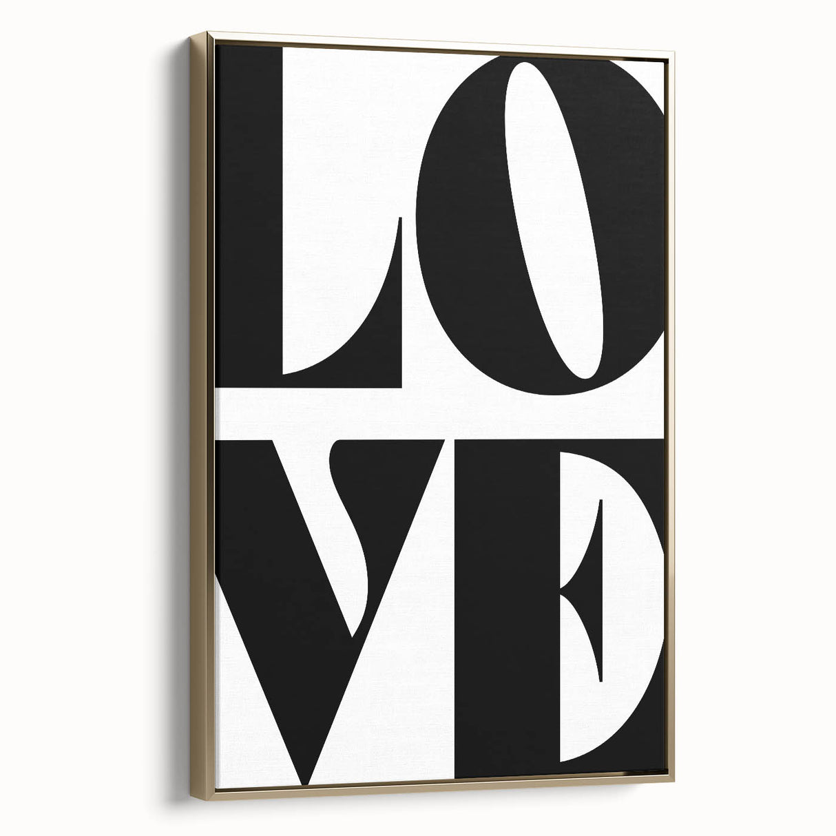 Electric Wall Art: Bold Modern Decor with Black and White Love Typography