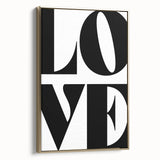 Electric Wall Art: Bold Modern Decor with Black and White Love Typography