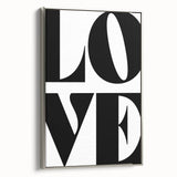 Electric Wall Art: Bold Modern Decor with Black and White Love Typography