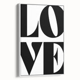 Electric Wall Art: Bold Modern Decor with Black and White Love Typography