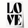 Electric Wall Art: Bold Modern Decor with Black and White Love Typography