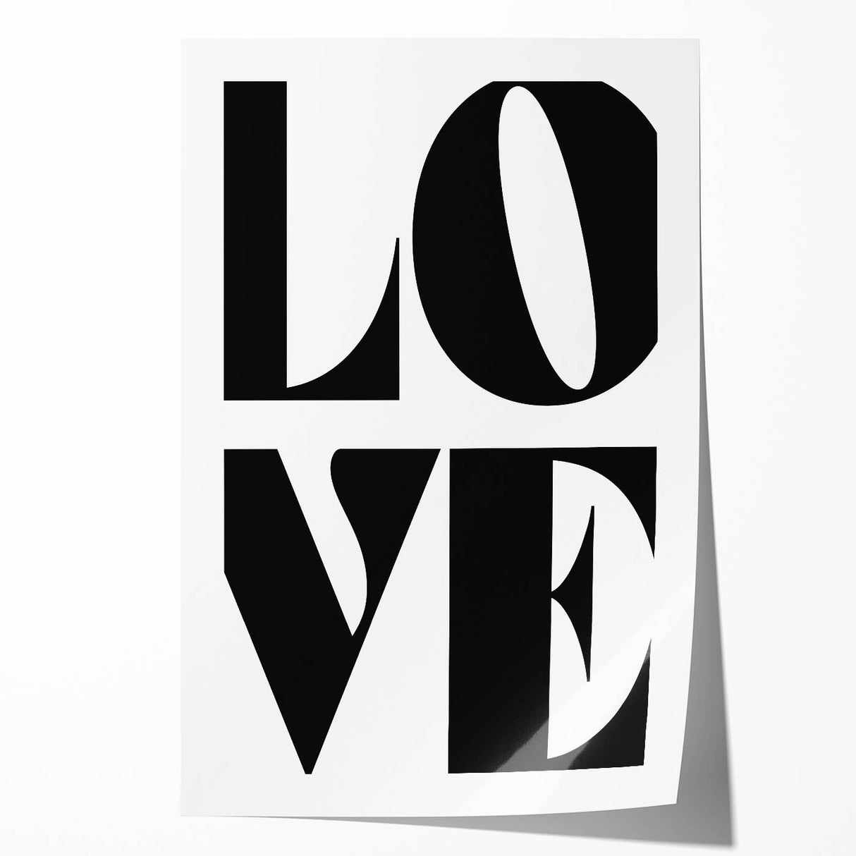 Electric Wall Art: Bold Modern Decor with Black and White Love Typography
