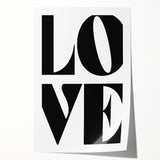 Electric Wall Art: Bold Modern Decor with Black and White Love Typography