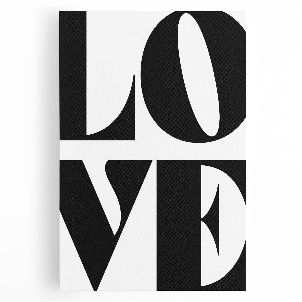 Electric Wall Art: Bold Modern Decor with Black and White Love Typography