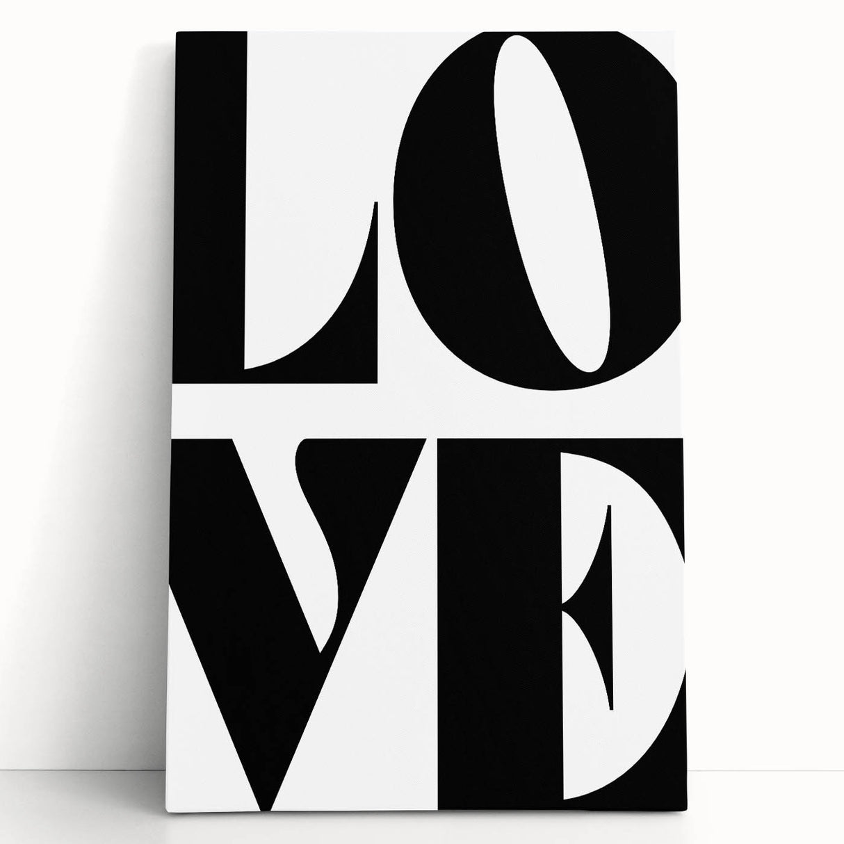 Electric Wall Art: Bold Modern Decor with Black and White Love Typography