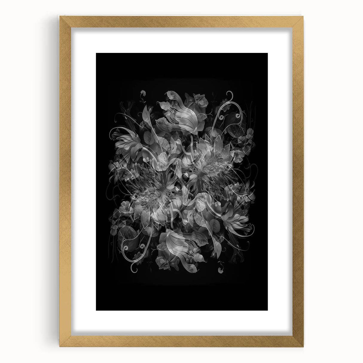 Electric Wall Art – Dramatic Floral Black and White Modern Electric Decor