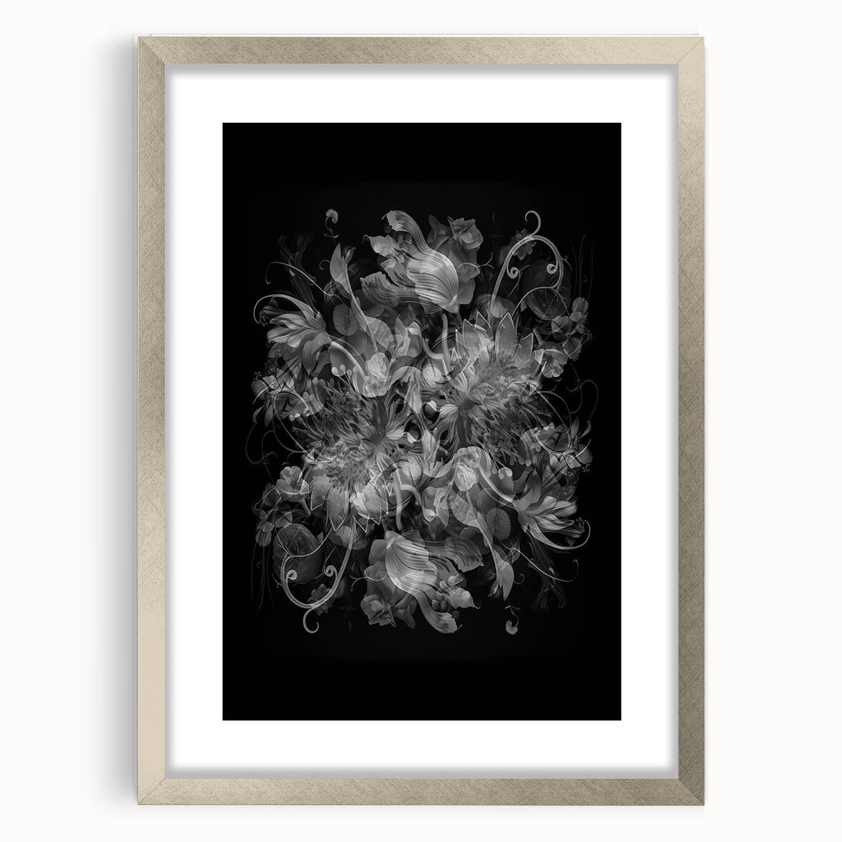 Electric Wall Art – Dramatic Floral Black and White Modern Electric Decor