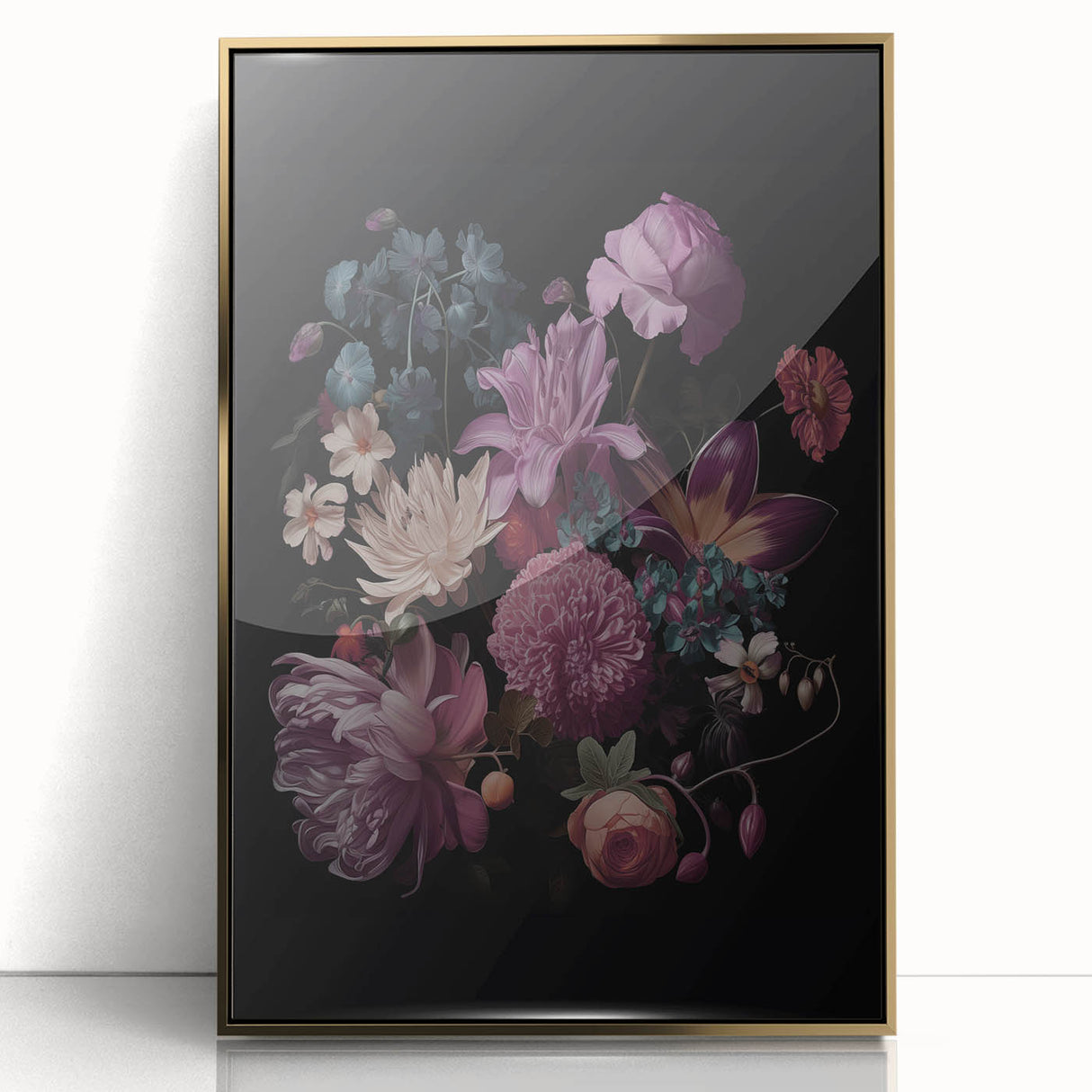 Electric Wall Art – Dark Moody Floral Arrangement Modern Electric Decor
