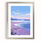 Serene Electric Coastal Canvas - Modern Vibrant Beach Wall Art Decor