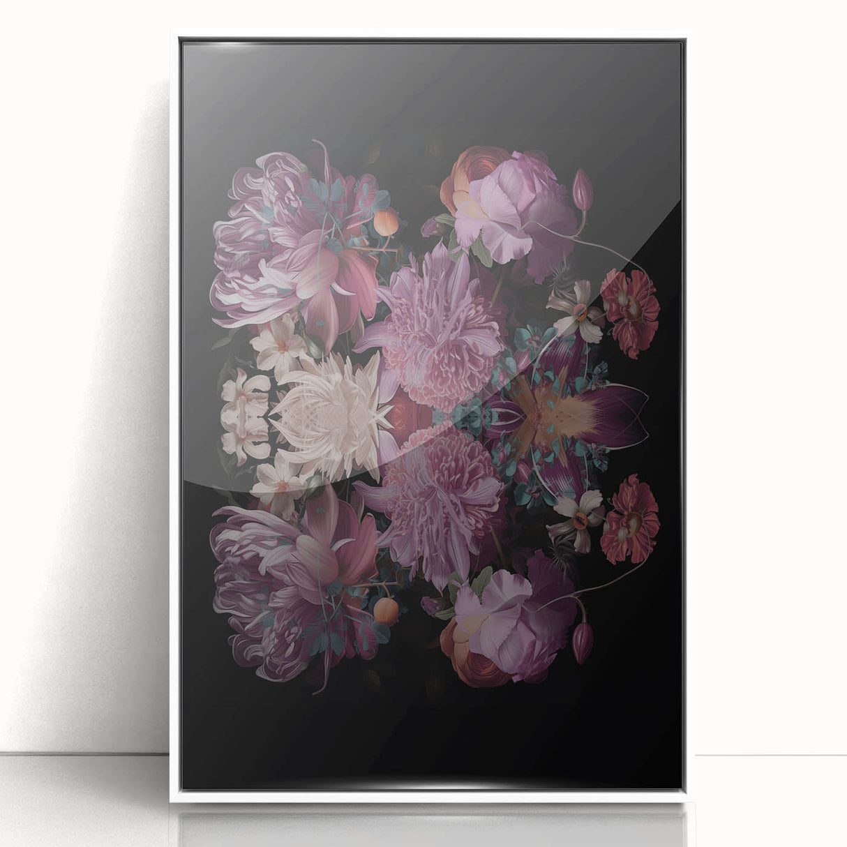 Electric Wall Art | Dark Floral Electric Canvas for Modern Interiors
