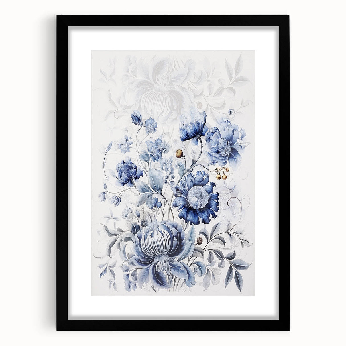 Electric Wall Art | Blue Floral Electric Canvas for Modern Interiors