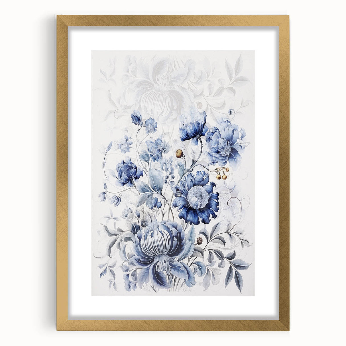 Electric Wall Art | Blue Floral Electric Canvas for Modern Interiors