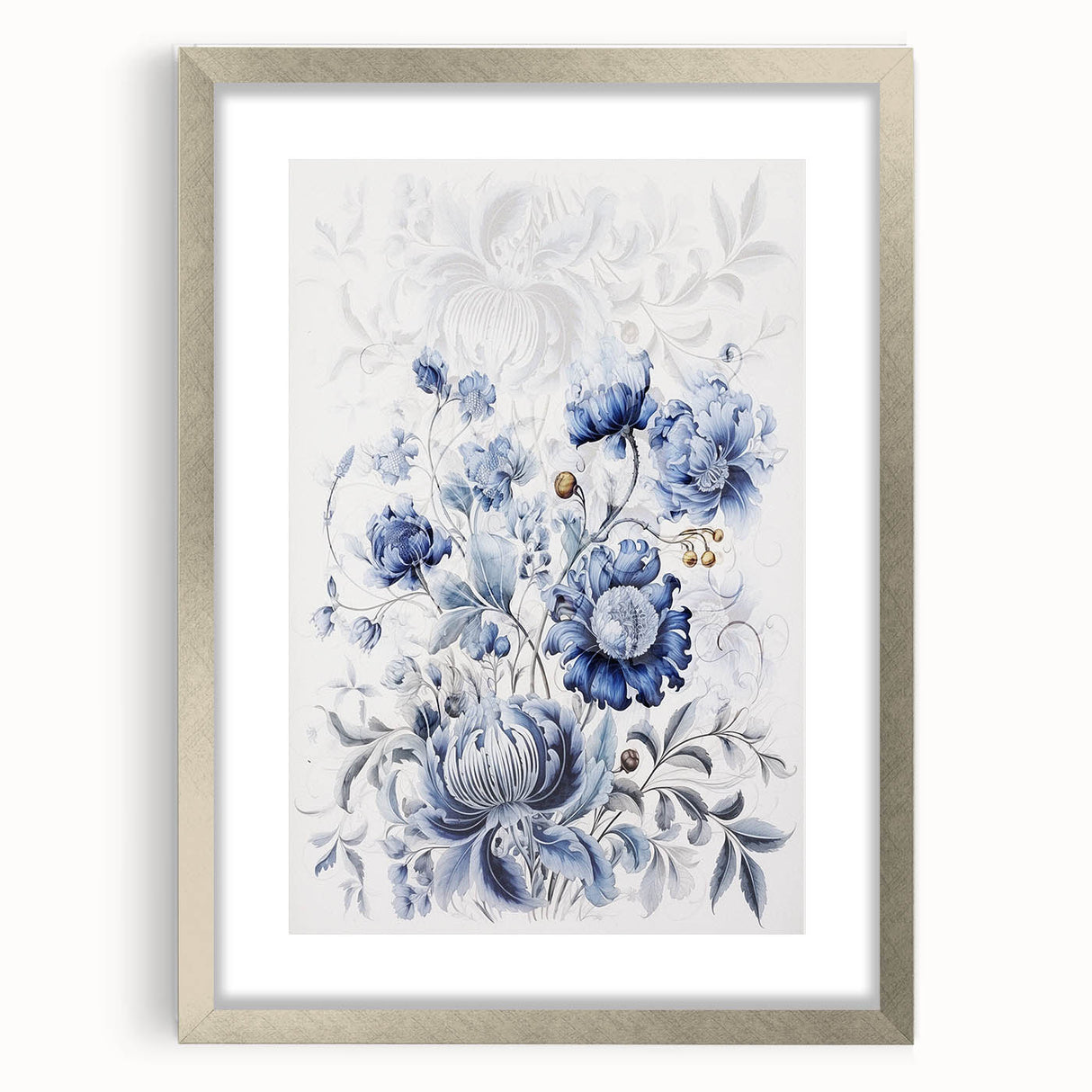 Electric Wall Art | Blue Floral Electric Canvas for Modern Interiors