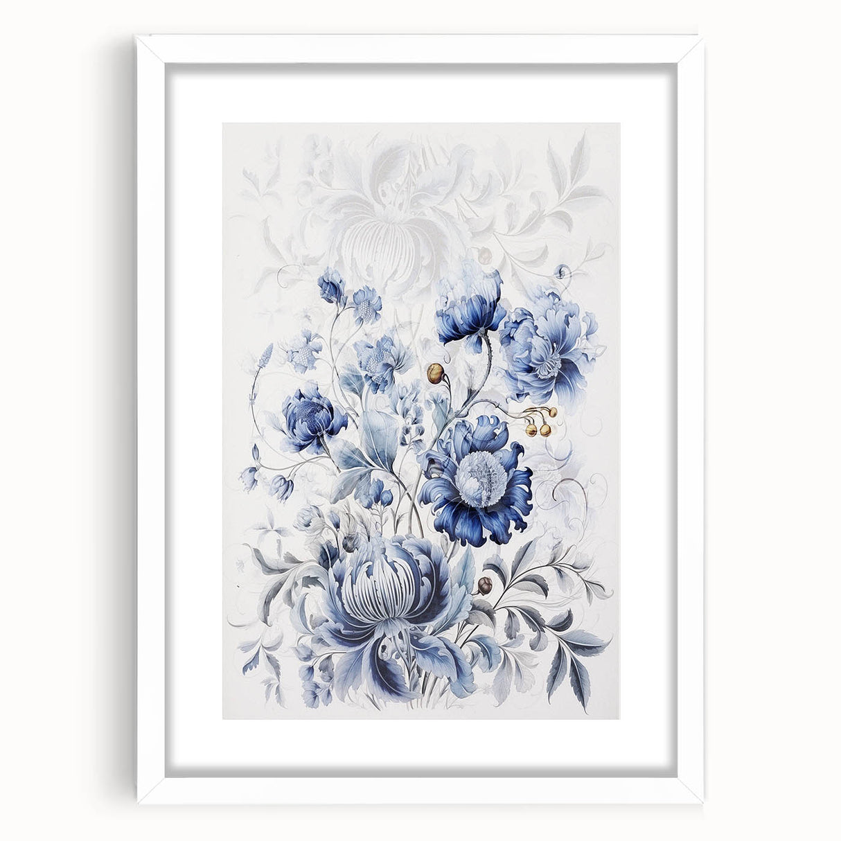 Electric Wall Art | Blue Floral Electric Canvas for Modern Interiors