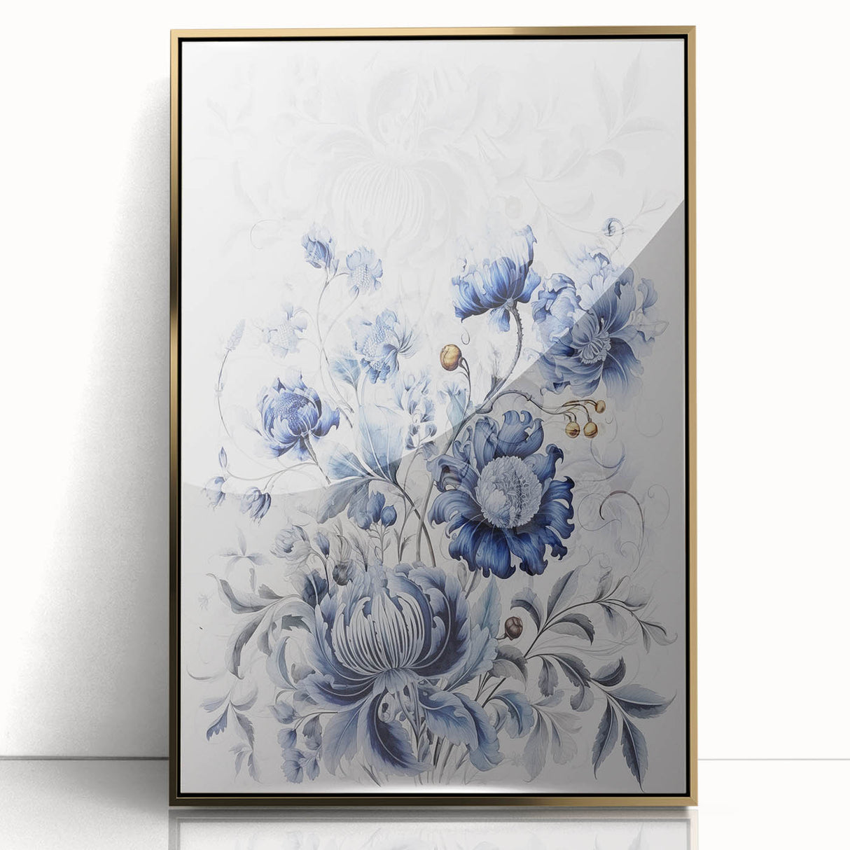 Electric Wall Art | Blue Floral Electric Canvas for Modern Interiors