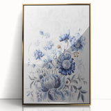 Electric Wall Art | Blue Floral Electric Canvas for Modern Interiors