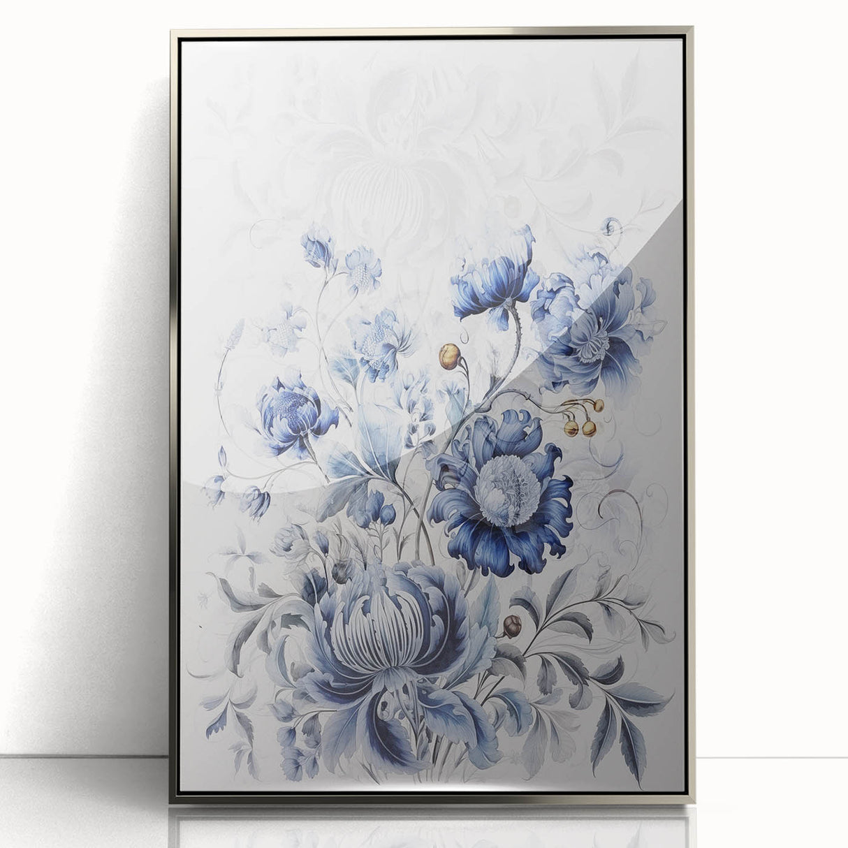 Electric Wall Art | Blue Floral Electric Canvas for Modern Interiors