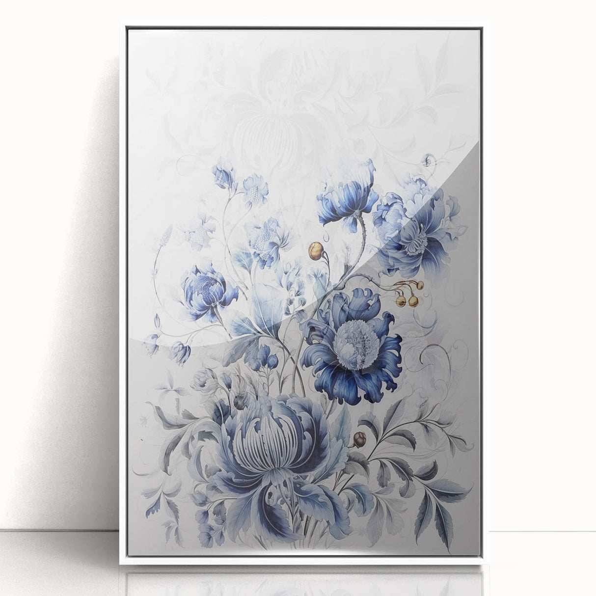 Electric Wall Art | Blue Floral Electric Canvas for Modern Interiors