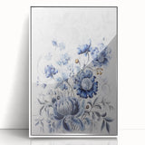 Electric Wall Art | Blue Floral Electric Canvas for Modern Interiors