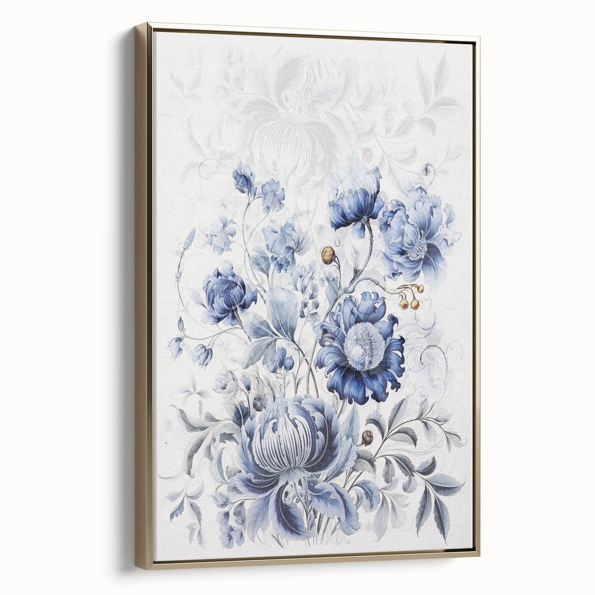 Electric Wall Art | Blue Floral Electric Canvas for Modern Interiors