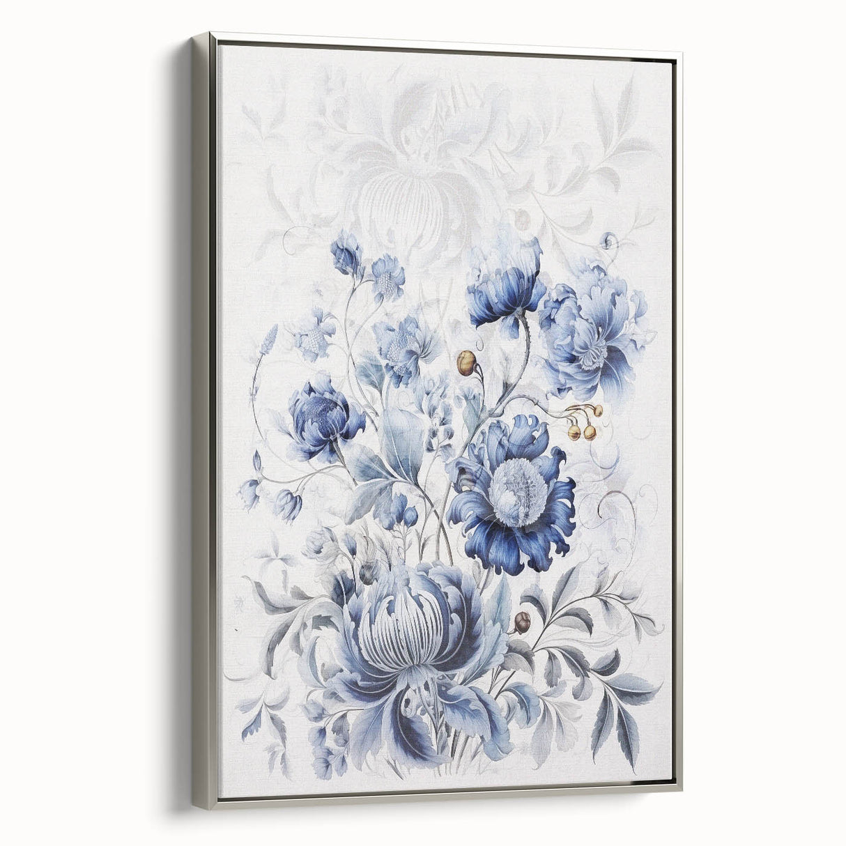 Electric Wall Art | Blue Floral Electric Canvas for Modern Interiors