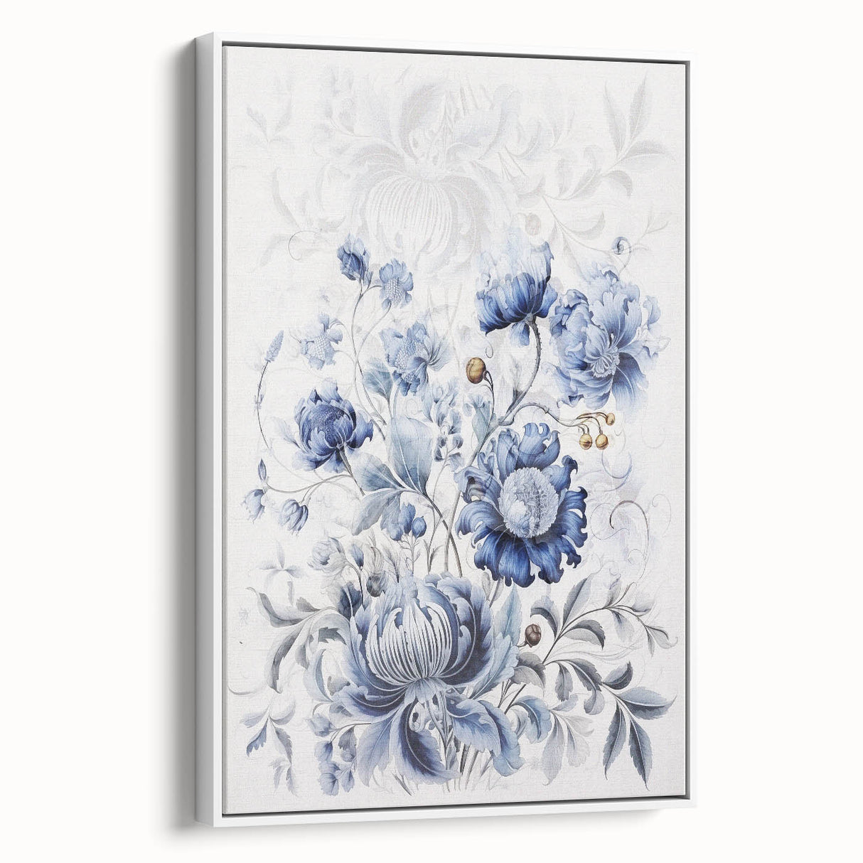 Electric Wall Art | Blue Floral Electric Canvas for Modern Interiors
