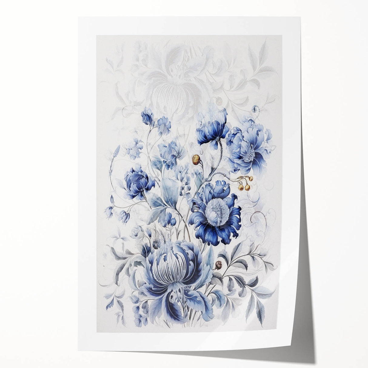 Electric Wall Art | Blue Floral Electric Canvas for Modern Interiors