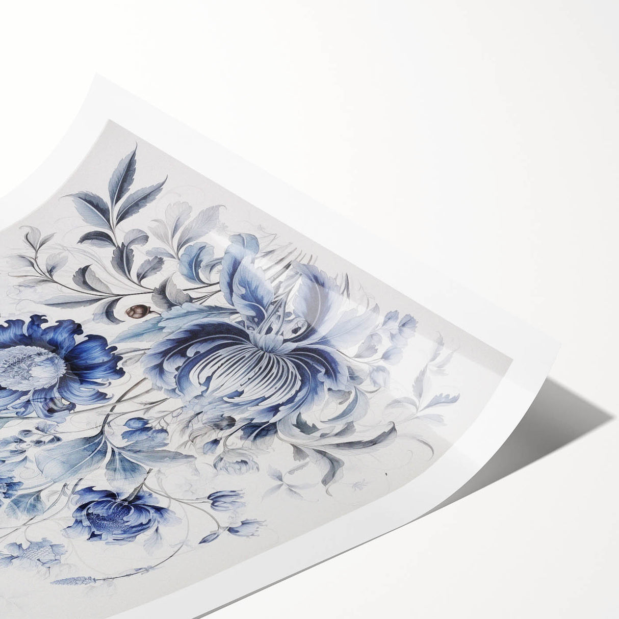 Electric Wall Art | Blue Floral Electric Canvas for Modern Interiors