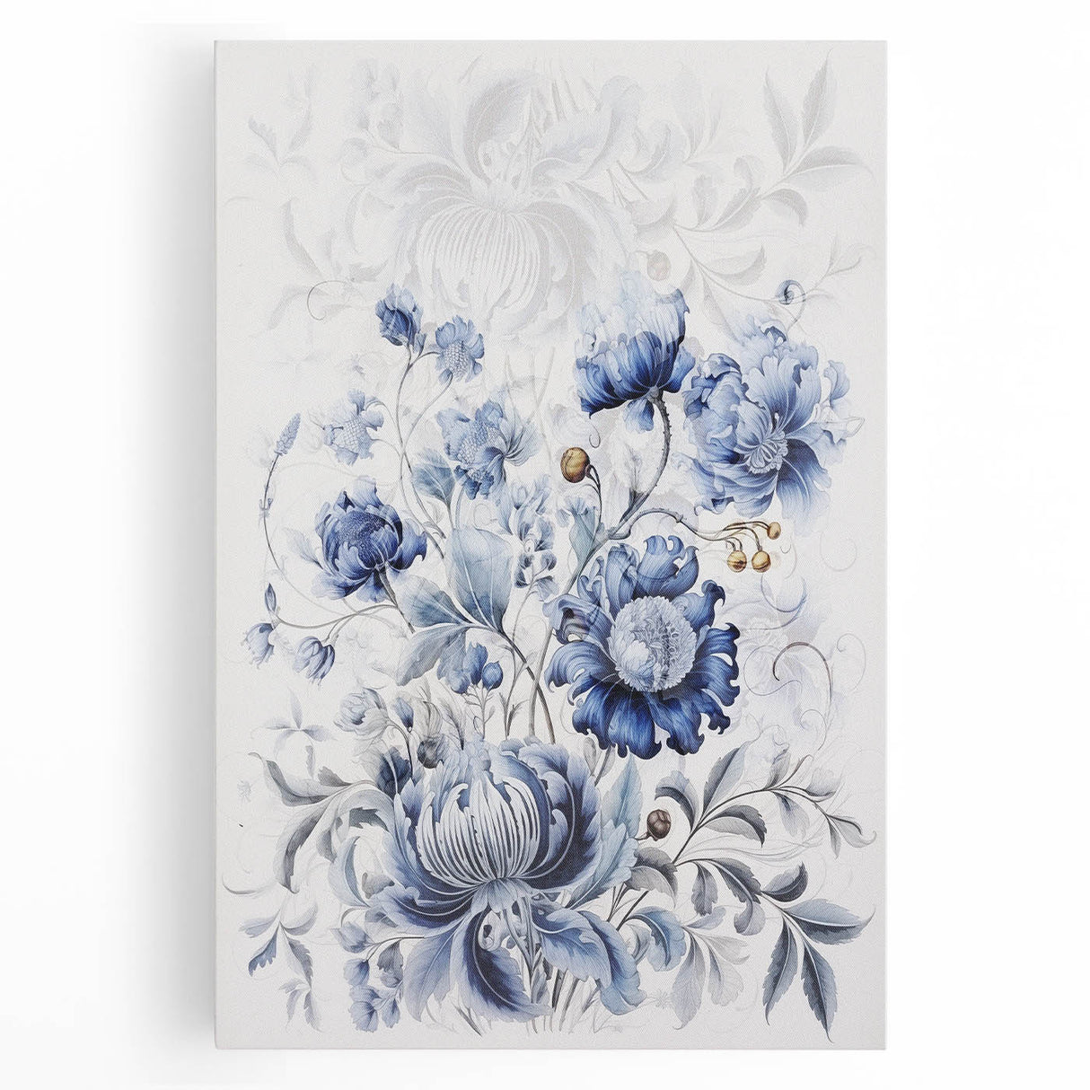 Electric Wall Art | Blue Floral Electric Canvas for Modern Interiors