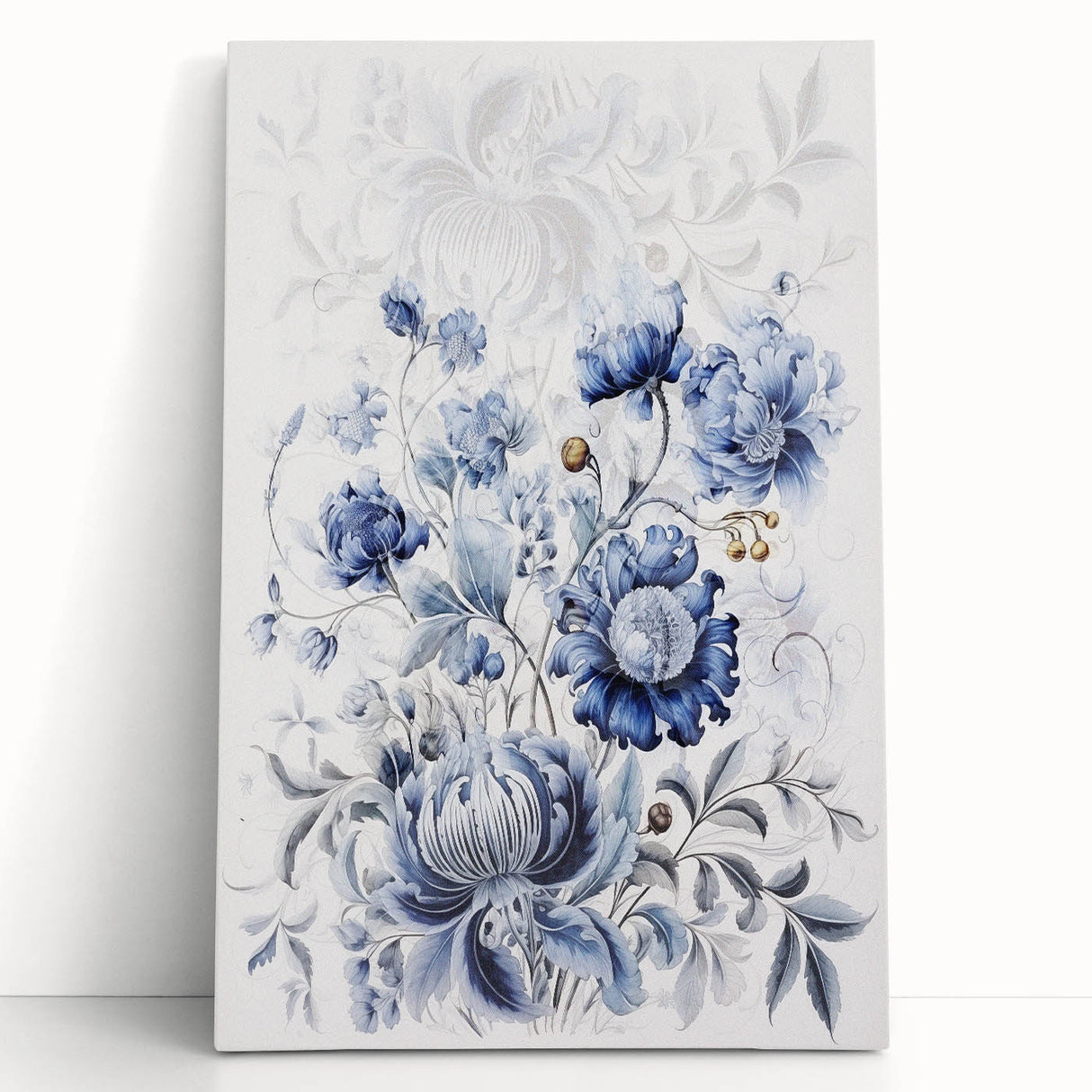 Electric Wall Art | Blue Floral Electric Canvas for Modern Interiors