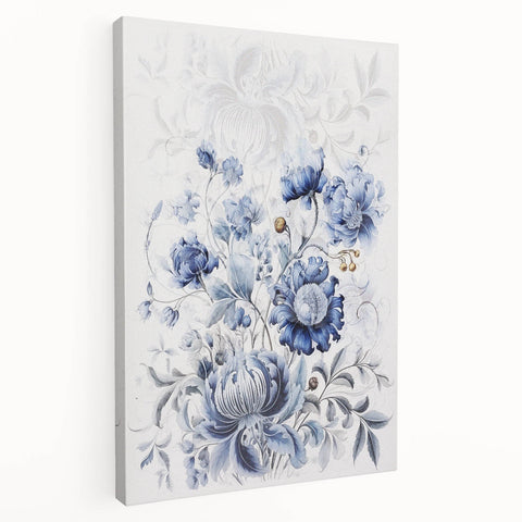 Electric Wall Art | Blue Floral Electric Canvas for Modern Interiors