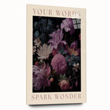 Electric Wall Art | 'Your Words Spark Wonder' Floral Canvas Decor