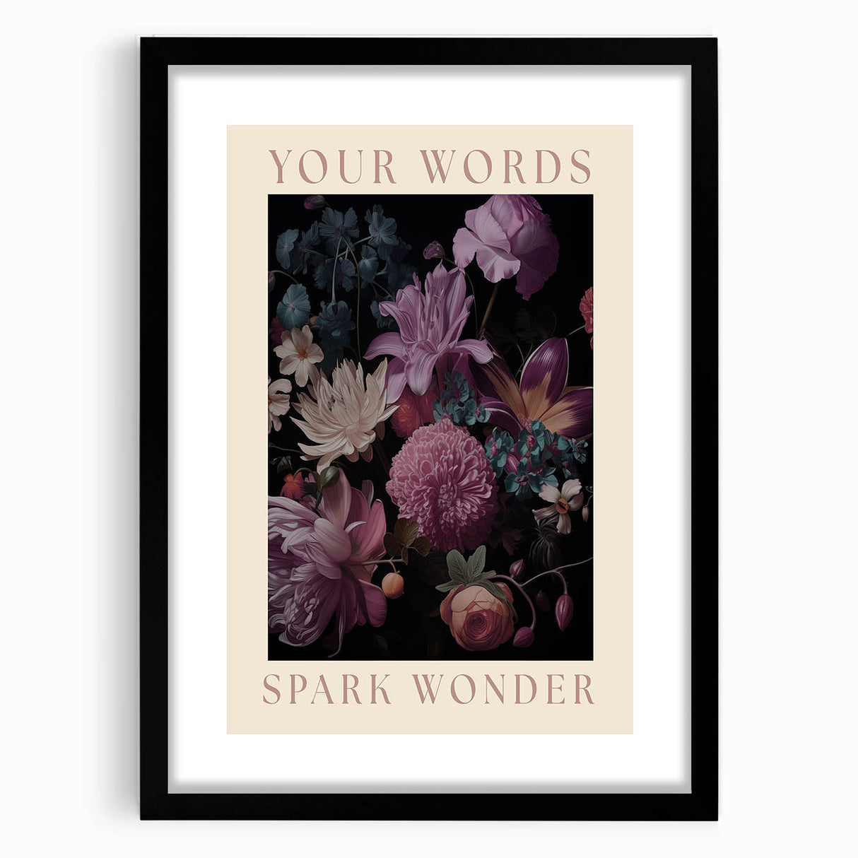 Electric Wall Art | 'Your Words Spark Wonder' Floral Canvas Decor