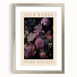 Electric Wall Art | 'Your Words Spark Wonder' Floral Canvas Decor