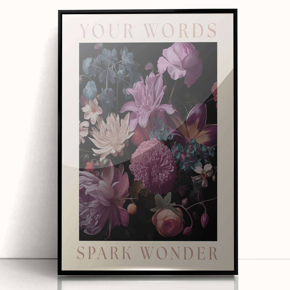 Electric Wall Art | 'Your Words Spark Wonder' Floral Canvas Decor