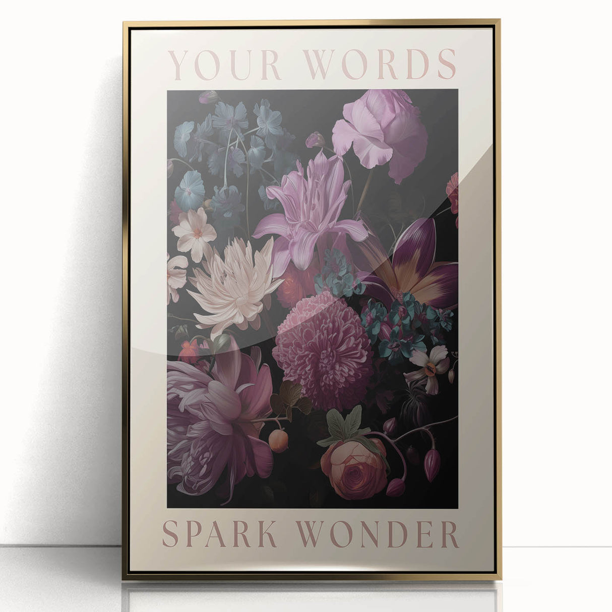 Electric Wall Art | 'Your Words Spark Wonder' Floral Canvas Decor