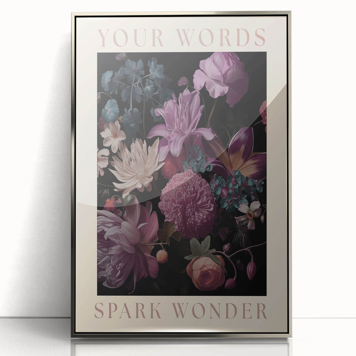 Electric Wall Art | 'Your Words Spark Wonder' Floral Canvas Decor