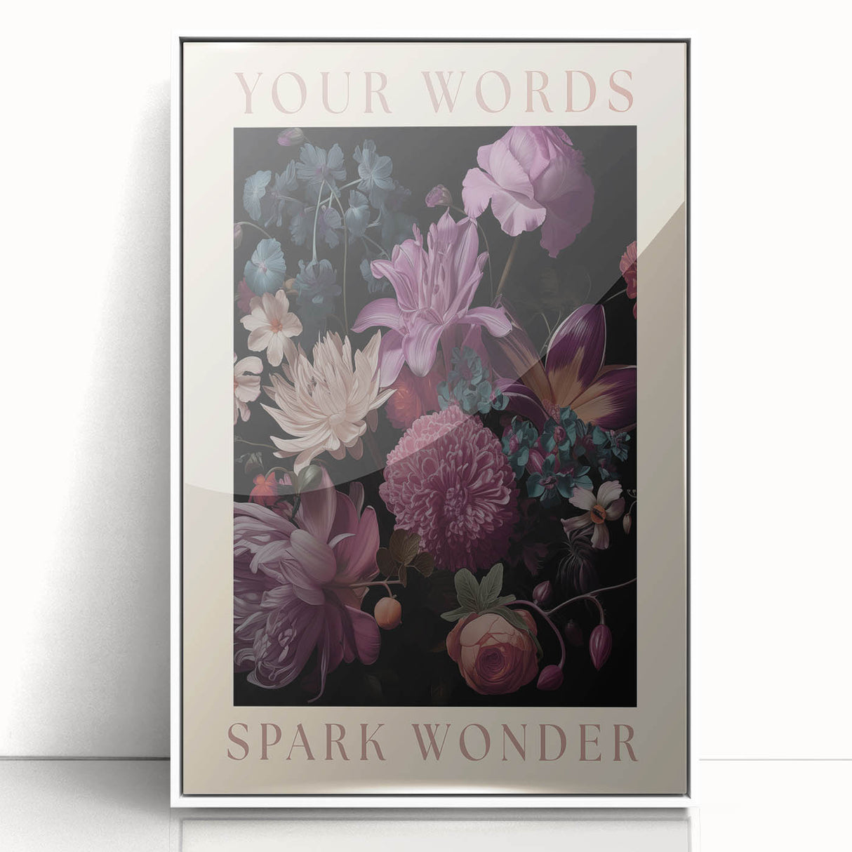 Electric Wall Art | 'Your Words Spark Wonder' Floral Canvas Decor