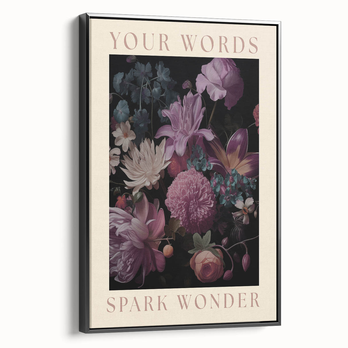 Electric Wall Art | 'Your Words Spark Wonder' Floral Canvas Decor
